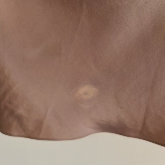 Vtg 70s/80s Jerri Sherman taupe pleated shoulder‎ drape neck long sleeved blouse - Picture 5 of 11